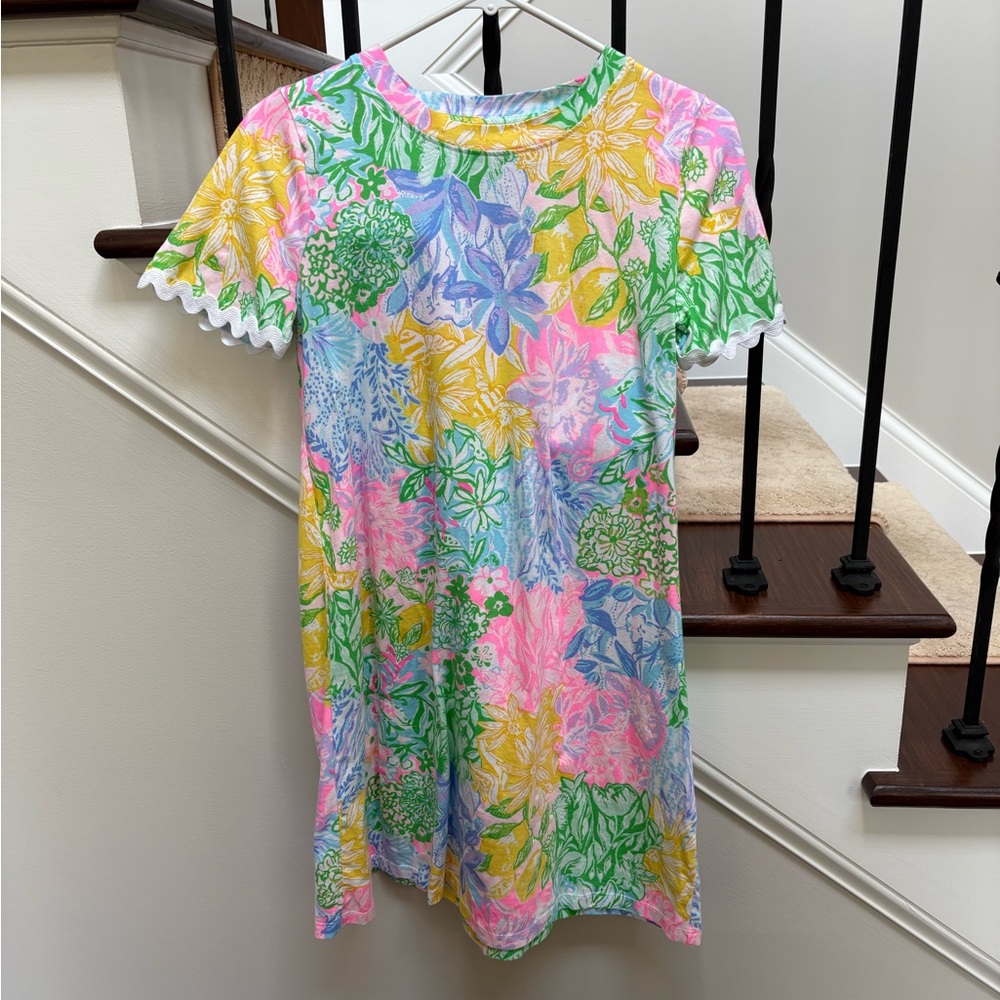 Lilly Pulitzer XS Cody short sleeve dress multi delight bright patch